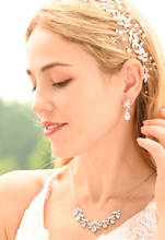 Load image into Gallery viewer, Silver Crystal and Pearl Ribbon Headband