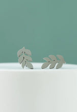 Load image into Gallery viewer, Silver Leaf Studs