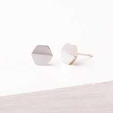 Load image into Gallery viewer, Hexagon Shell Stud Earrings