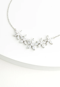 Radiant Platinum Zircon Necklace