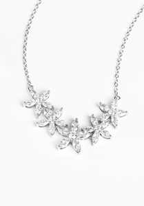 Radiant Platinum Zircon Necklace