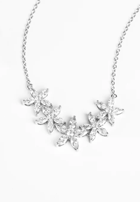 Radiant Platinum Zircon Necklace