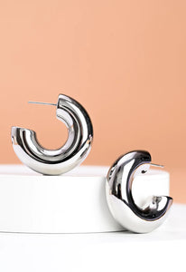 Silver Bold and Bright Hoops