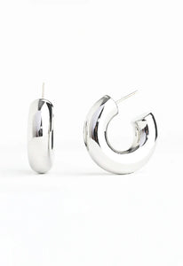 Silver Bold and Bright Hoops