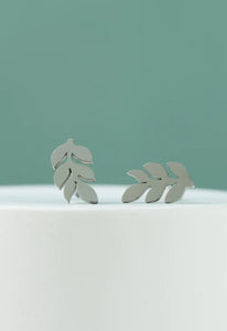 Silver Leaf Studs