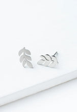 Load image into Gallery viewer, Silver Leaf Studs
