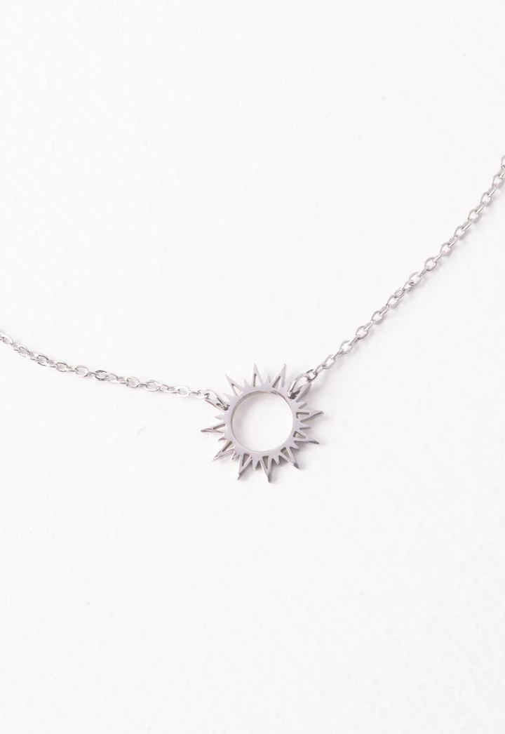 Silver Sunburst Necklace